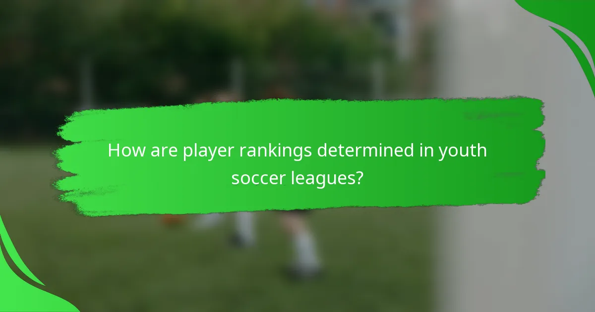 How are player rankings determined in youth soccer leagues?
