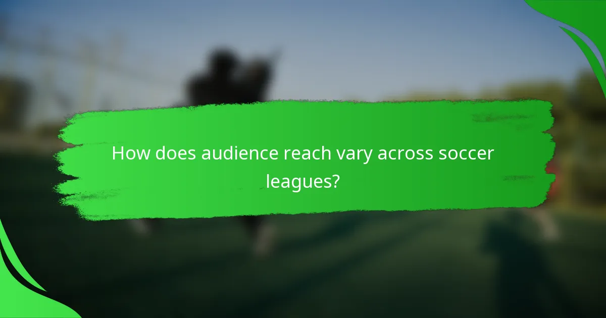 How does audience reach vary across soccer leagues?