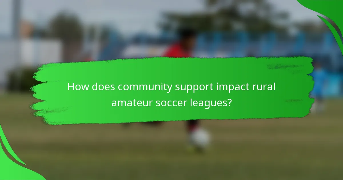 How does community support impact rural amateur soccer leagues?
