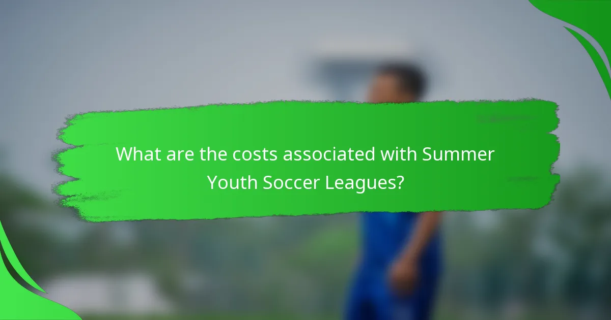 What are the costs associated with Summer Youth Soccer Leagues?