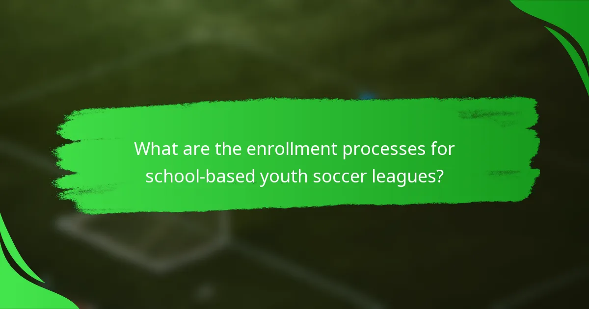 What are the enrollment processes for school-based youth soccer leagues?