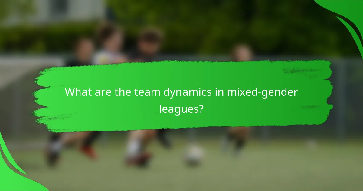 What are the team dynamics in mixed-gender leagues?
