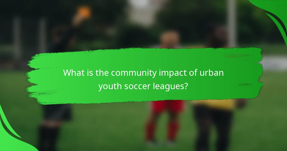 What is the community impact of urban youth soccer leagues?