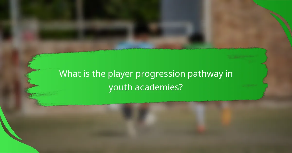 What is the player progression pathway in youth academies?
