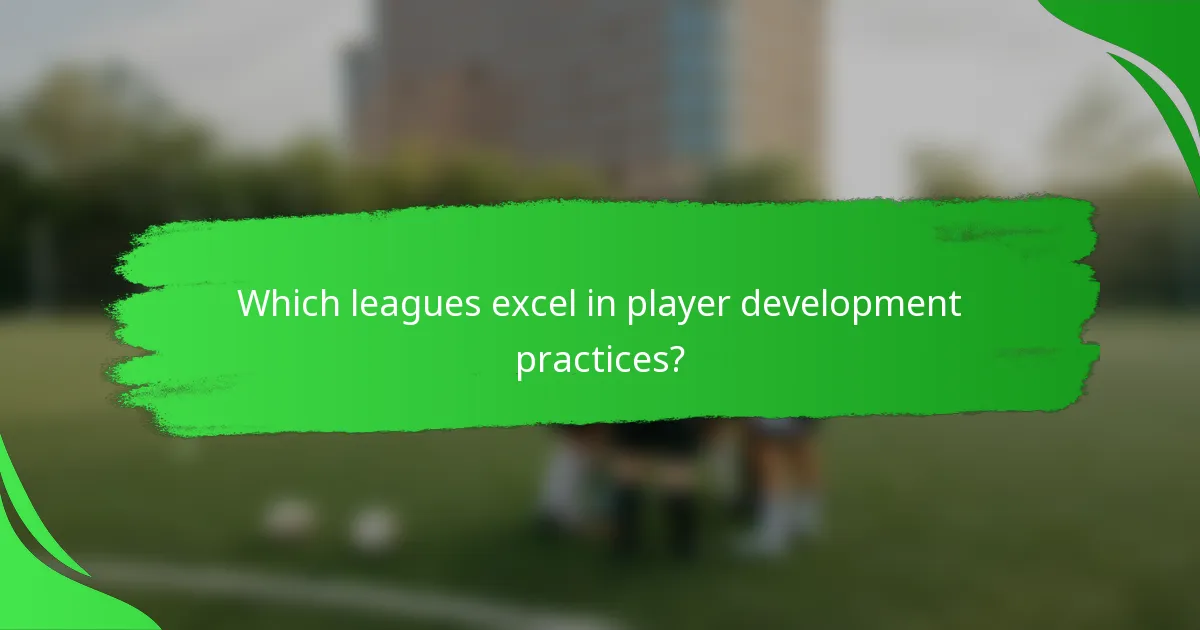 Which leagues excel in player development practices?