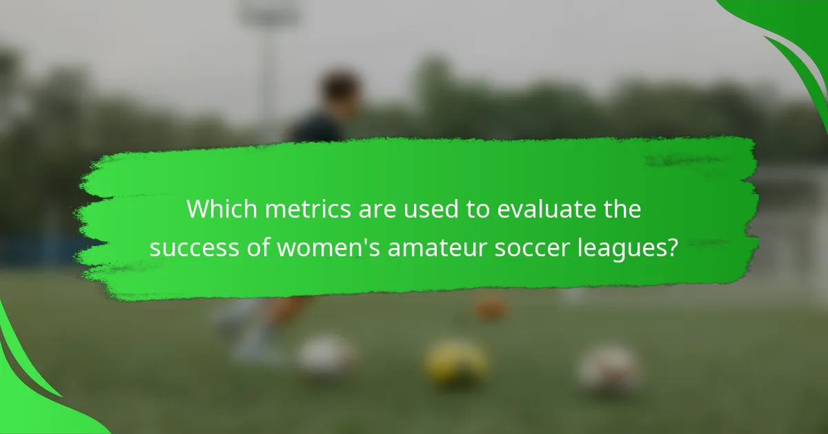 Which metrics are used to evaluate the success of women's amateur soccer leagues?