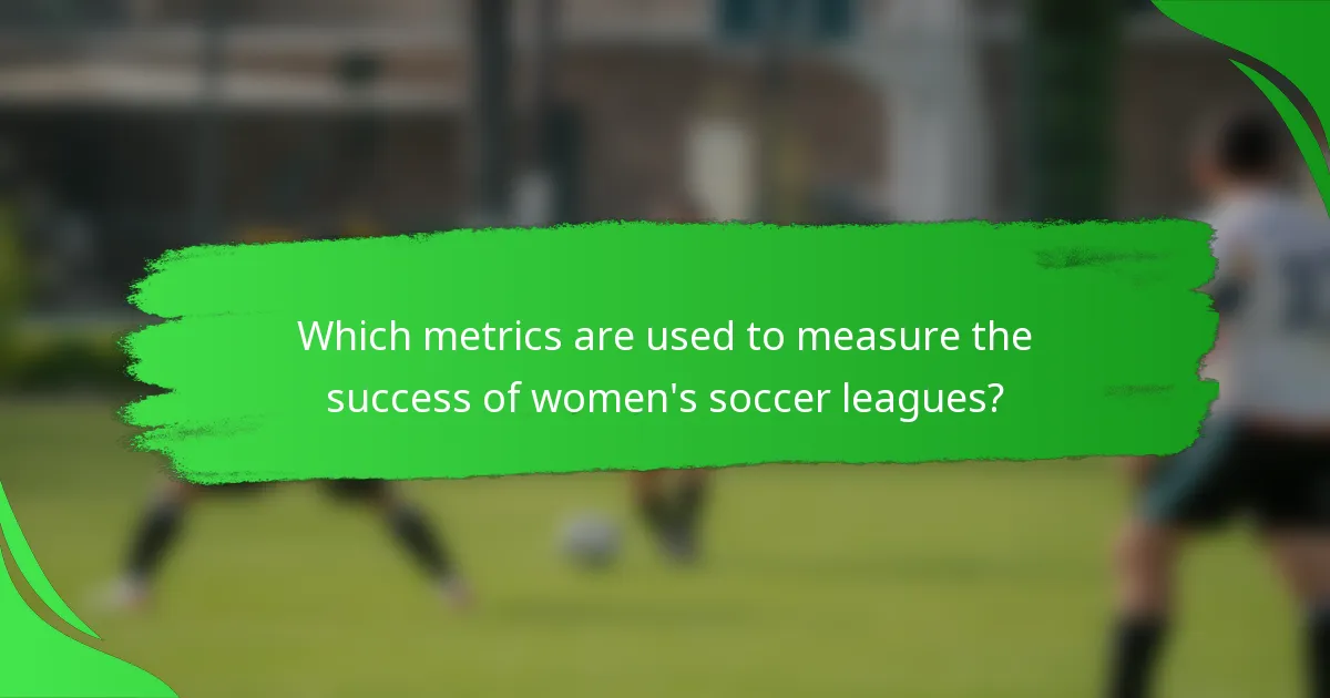 Which metrics are used to measure the success of women's soccer leagues?